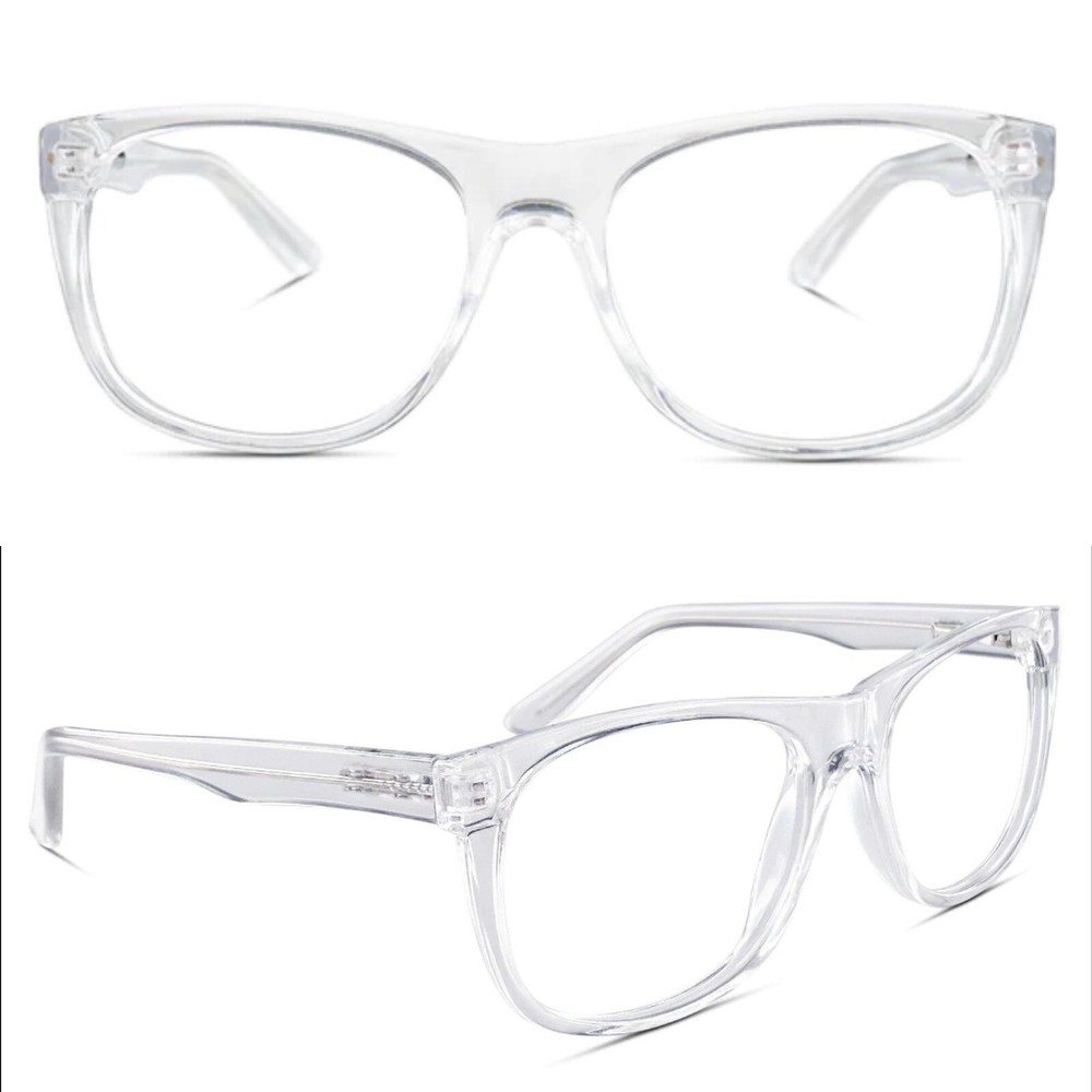 2 Clear Lens Glasses Rectangle Frame Transparent Fashion Eyewear UV 400 Protect