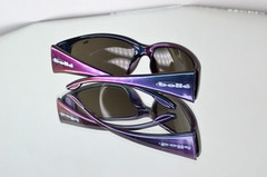 INSANE Bolle “Habu” Wrap Sunglasses Iridescent Purple/Blue Y2K France Vintage