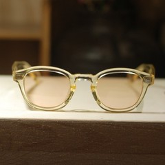 Vintage Johnny Depp sunglasses mens solid acetate flesh glasses amber lens SMALL