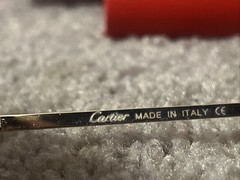 Cartier Big C Diamond Cut Sunglasses Black Lenses W/ Gold Temples! Authentic!