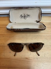 Maui Jim Sunglasses, Duke MJ-180-23 Gloss Copper, Metal, Made in Japan READ