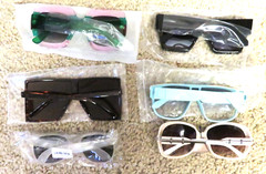 Lot of 6 pairs of Unisex Sunglasses, New in plastic bags or with tags, nice lot