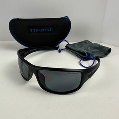 Tifosi Bronx Sunglasses Matte Black Wrap Sport Safety Glasses Z87+ Case Pouch