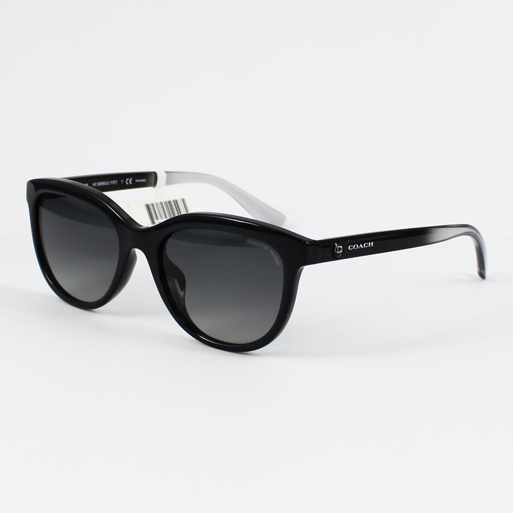 Coach Designer Sunglasses HC8285U Signature Workmark Square Black Gray Gradient