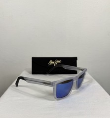 Maui Jim Sunglasses VALLEY ISLE MJ862-05 Translucent Grey/Blue Hawaii Italy Made