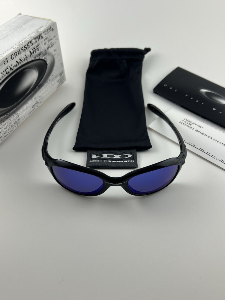 Oakley XS Fives Polished Black Frame Blue Iridium Lens+Box 03-450 Kids Youth NEW