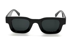 Men Sunglasses Hip Hop Style Classic Square Thick Frame Black and Blue Lens New