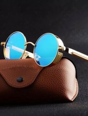 Metal Steampunk Sunglasses Men Women Fashion Round Glasses Brand Designer Vintag