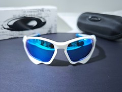 Oakley Sunglasses Plazma OO9019-1059 White Frame with Prizm Blue Lens