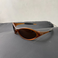 Vintage Oakley JACKET X SATISFY Prizm Sunglasses Lightweigh Brown Frames