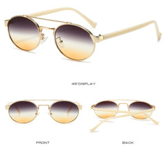 Round Oval Double Bridge Sunglasses For Men Women Outdoor Shade Glasses UV400
