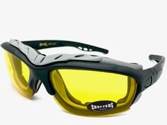 MOTORCYCLE Night Riding Padded Safety Protective SUN GLASSES GOGGLES Yellow Lens
