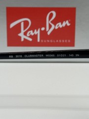 Ray-Ban RB3016 Clubmaster W0365 Black/Gold Frame Green G-15 Lens 51mm Sunglasses