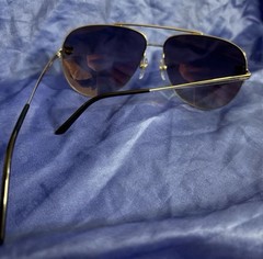 Men’s Gold Metal Aviator Sunglasses Gray Gradient Plastic Lenses Solid