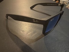 Ray-Ban Justin RB4165 Sunglasses Polarized Blue Lens Matte Black Frame 54 14 145