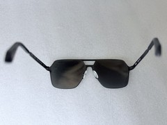 QUAY Backstage Pass Sunglasses Matte Black Square Aviator Unisex Polorized Lens