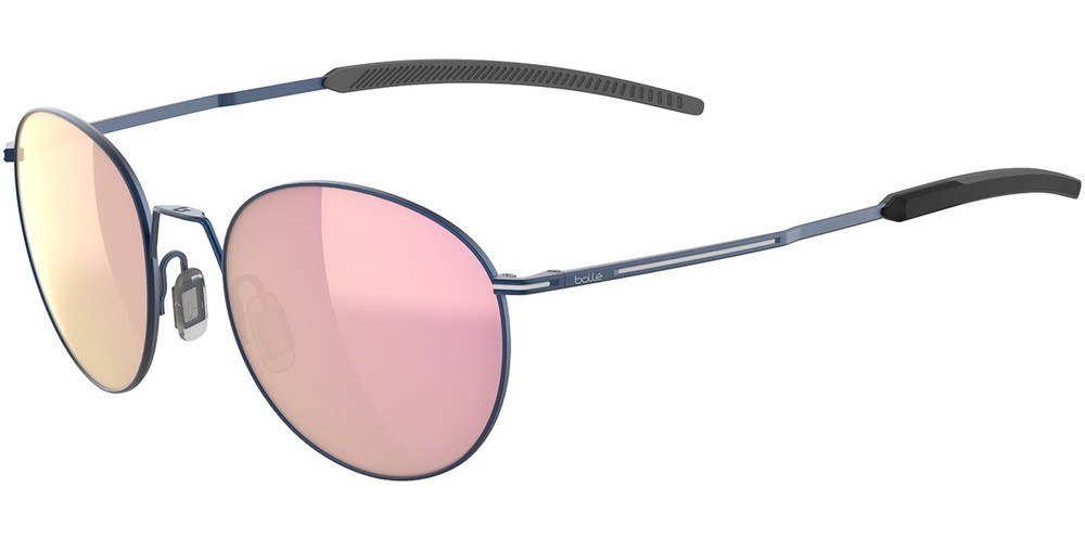 Bolle Radiant Polarized Matte Blue Pantos Sunglasses w/ Mirror Lens – BS145003