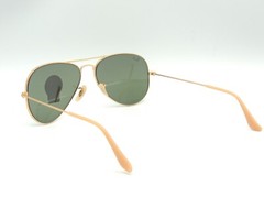 Ray Ban 3025 Matte Gold G15 Green Metal Aviator Sunglasses & Case 58 14