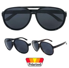 80s Polarized Large Pilot Sunglasses for Men Vintage Sports Driving Dark Lens