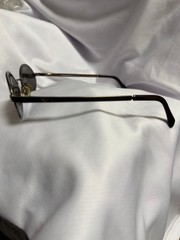 Emporio Armani Oval Sunglasses Gold Frame Black Lenses