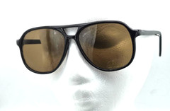 Vintage Black Top Bar Classic Plastic Sunglasses 1980s, 148mm temple, NOS, China
