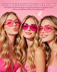 20 Pairs Heart Sunglasses for Women, Colorful Rimless Fun Heart Glasses for W…