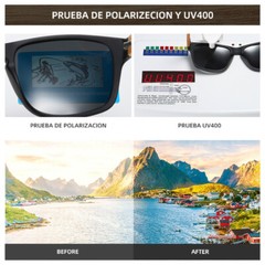 Men Women Bamboo Wood Polarized Square Sunglasses Wooden Temple Retro Glasses