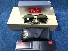 Ray-Ban RB3636 New Caravan Sunglasses Black Frame 58/14 Green Lens 140MM