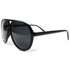Vintage Retro 80s Oversized Anti Glare Mens Womens Black Polarized Sunglasses