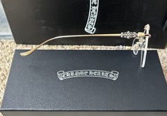 Chrome Hearts Gold “FLUID” Model Rimless Designer Eyeglasses (58-18-147mm)