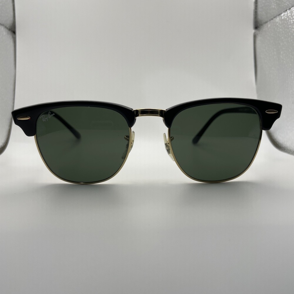 Ray-Ban RB3016 Clubmaster Classic Polished Black & Gold W0365 Sunglasses 140 mm