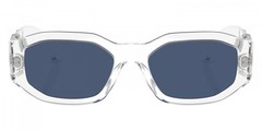 Versace Irregular Man Sunglasses 0VE4361 148/80 53mm Crystal – Blue Lens – NEW