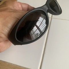 Vintage Bolle Lodo 1748201038 CE Black Oval Wrap Sunglasses