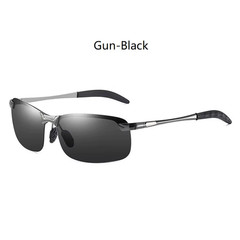Classic Metal Men Polarized Sunglasses Fashion Driving Fishing Half Frame Retro