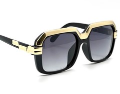 Men’s Hip Hop 80’s Vintage Streetwear Black Lens Sunglasses Black Gold Retro