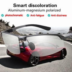 2pcs Men Photochromic Polarized Sunglasses Transition Lens Driving UV400 Glasses
