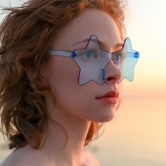 16 Colors Star Rimless Sunglasses Irregular One Piece Colored Party Glasses T…