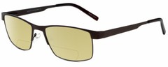 Gotham Style 11 Mens Designer Polarized BIFOCAL Reading Sunglasses in Brown 59mm
