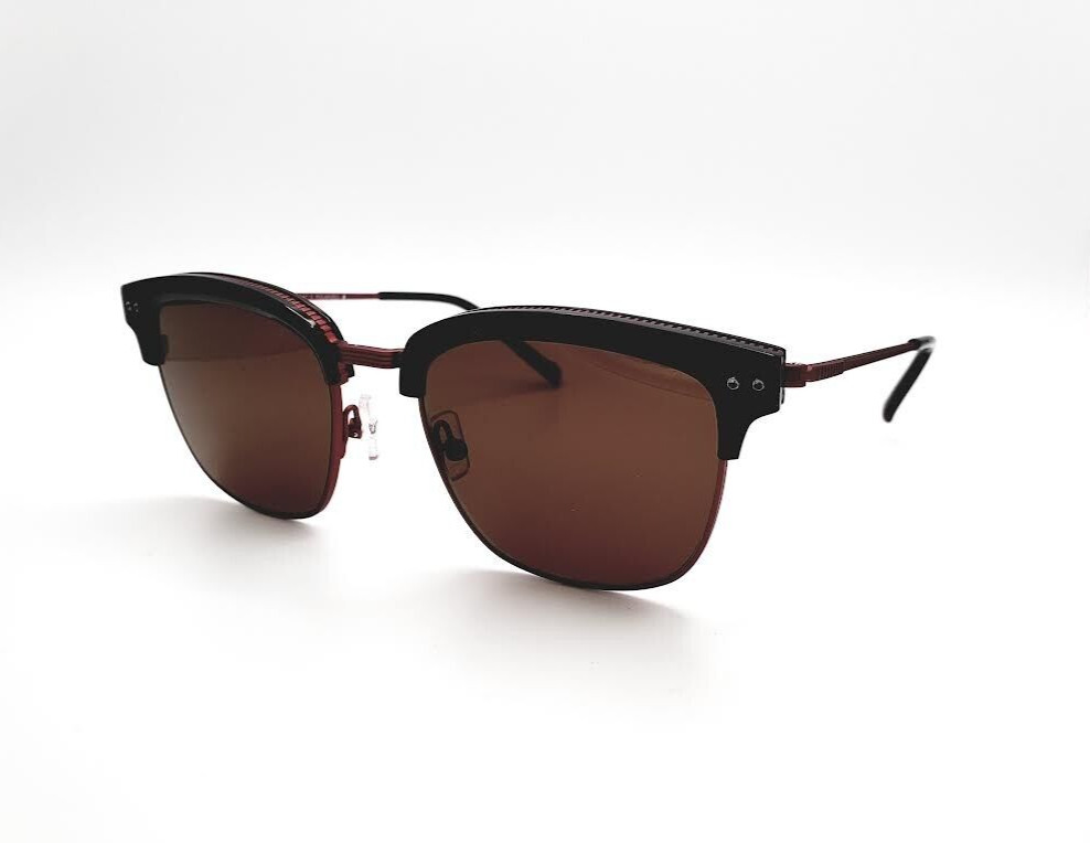 New Morel RED Sage RD23 Round Shiny Black Red Sunglasses Authentic 51-21-145