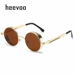 Retro Round Polarized Sunglasses Men Women Vintage Gothic Steampunk Glasses
