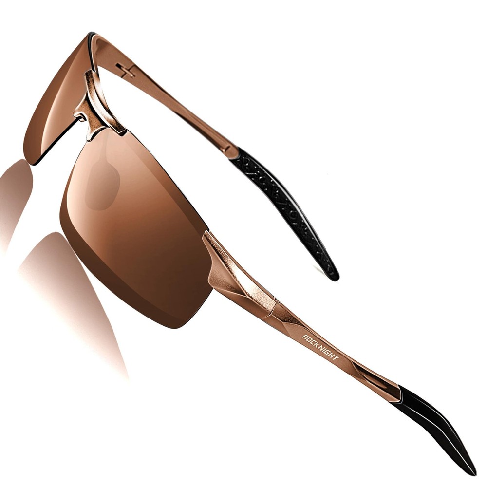 Polarized Rectangular Sunglasses for Men Driving UV400 Protection Lightweight…