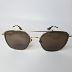 Krewe Austin Sunglasses 18k Titanium Bottle Green Amber 34055