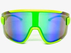 OVERSIZED EXAGGERATED Modern Retro Shield SUN GLASSES Large Big Neon Green Frame