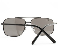 Ray-Ban Sunglasses RB 3796 002/B1 Shiny Black Metal Gray Glass 59mm with Case