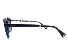 Robert Graham Sunglasses OLIVER BLU Blue Round w/ Gradient Gray Polarized Lenses
