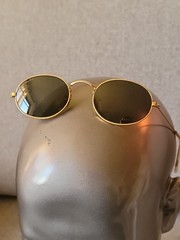 Vintage 60’s B&L Ray-Ban Oval Round Aviator Sunglasses 48mm Gold Green Lens USA