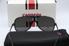 NEW CARRERA 1059/S 08AM9 POLARIZED BLACK AUTHENTIC SUNGLASSES W/CASE 64-11