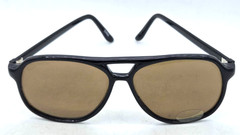 Vintage Black Top Bar Classic Plastic Sunglasses 1980s, 148mm temple, NOS, China