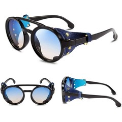 Dark Black Lens Sunglasses Street Wear Wrap Around UV400 Protection Classic New