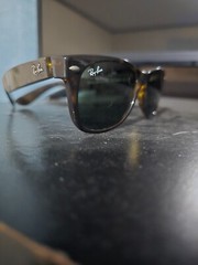 Ray-Ban RB 2132 901L New Wayfarer Black-Crystal Green Sunglasses
